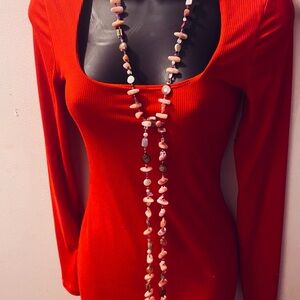 Extra long lariat style beaded wrap necklace hand made by mom ;) in England